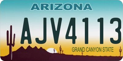AZ license plate AJV4113