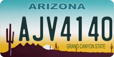 AZ license plate AJV4140