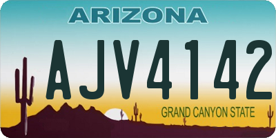 AZ license plate AJV4142