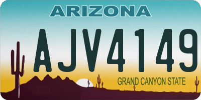 AZ license plate AJV4149