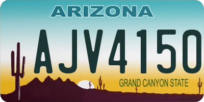 AZ license plate AJV4150