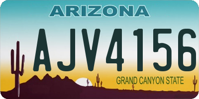 AZ license plate AJV4156
