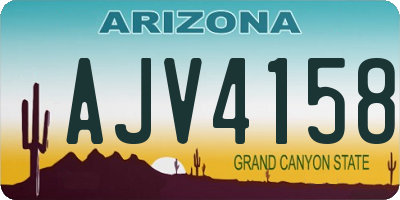AZ license plate AJV4158