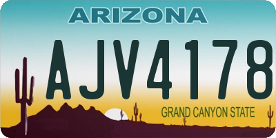 AZ license plate AJV4178