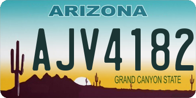 AZ license plate AJV4182