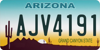 AZ license plate AJV4191