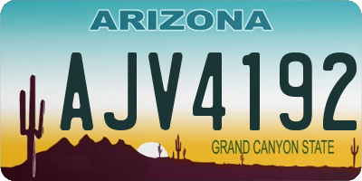 AZ license plate AJV4192