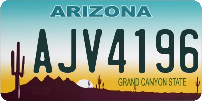 AZ license plate AJV4196