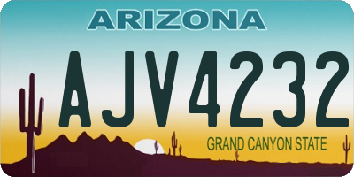 AZ license plate AJV4232