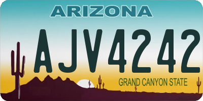 AZ license plate AJV4242