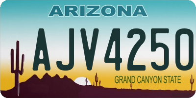 AZ license plate AJV4250