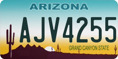 AZ license plate AJV4255