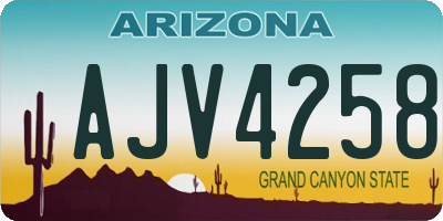AZ license plate AJV4258