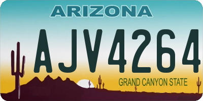 AZ license plate AJV4264
