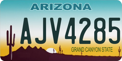 AZ license plate AJV4285