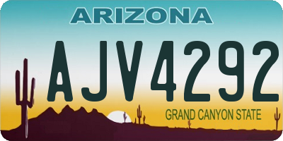 AZ license plate AJV4292