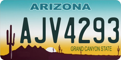 AZ license plate AJV4293