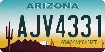 AZ license plate AJV4331