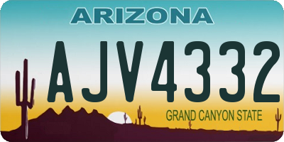 AZ license plate AJV4332