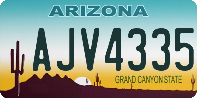 AZ license plate AJV4335