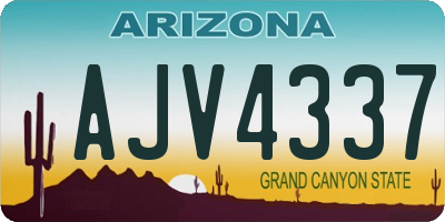 AZ license plate AJV4337