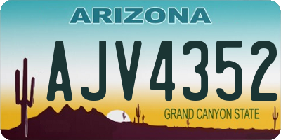 AZ license plate AJV4352