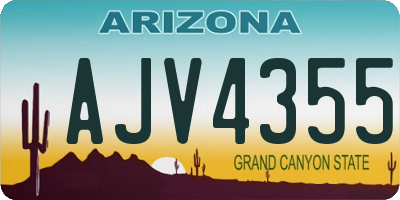 AZ license plate AJV4355