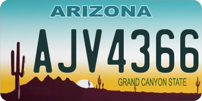 AZ license plate AJV4366