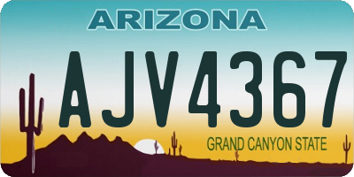 AZ license plate AJV4367