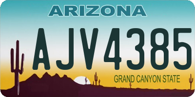 AZ license plate AJV4385