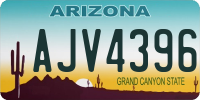 AZ license plate AJV4396