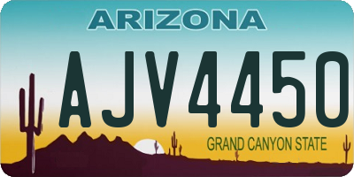 AZ license plate AJV4450
