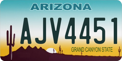AZ license plate AJV4451