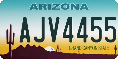 AZ license plate AJV4455