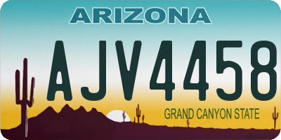 AZ license plate AJV4458