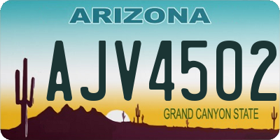 AZ license plate AJV4502
