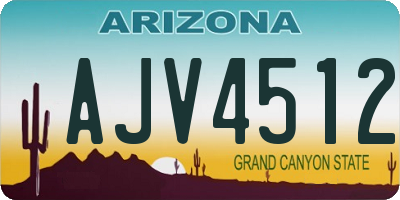 AZ license plate AJV4512