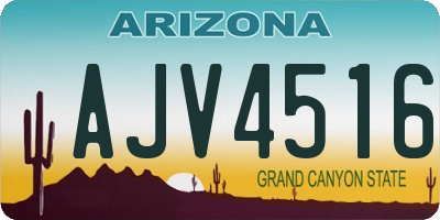 AZ license plate AJV4516
