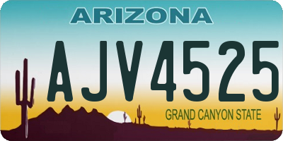 AZ license plate AJV4525
