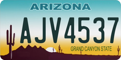 AZ license plate AJV4537