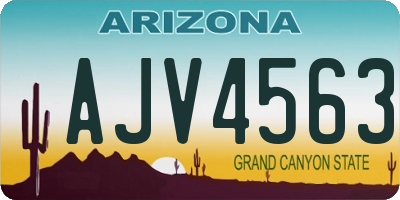 AZ license plate AJV4563