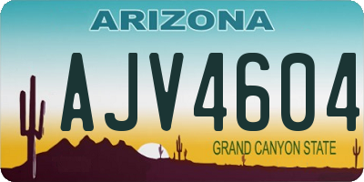 AZ license plate AJV4604