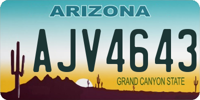 AZ license plate AJV4643