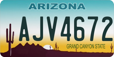 AZ license plate AJV4672