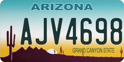AZ license plate AJV4698