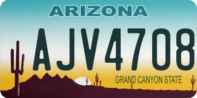 AZ license plate AJV4708