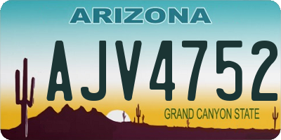AZ license plate AJV4752