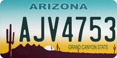 AZ license plate AJV4753
