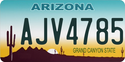 AZ license plate AJV4785