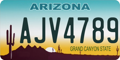 AZ license plate AJV4789